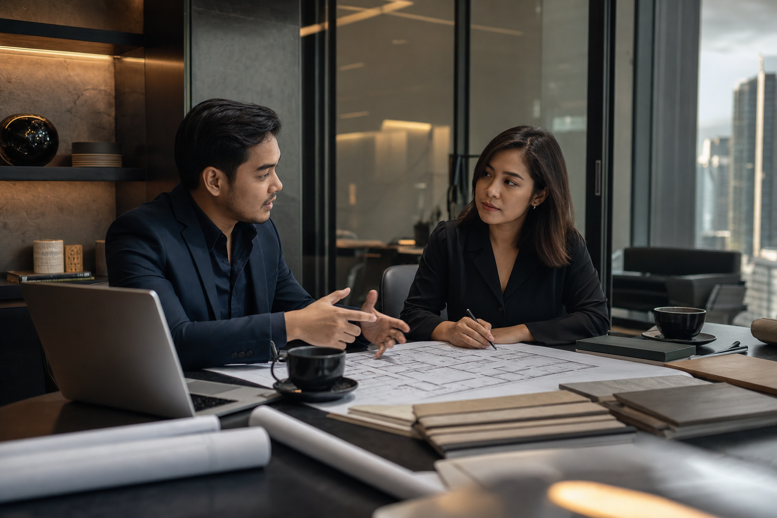 Philippine office fit-out consultation in Makati meeting room