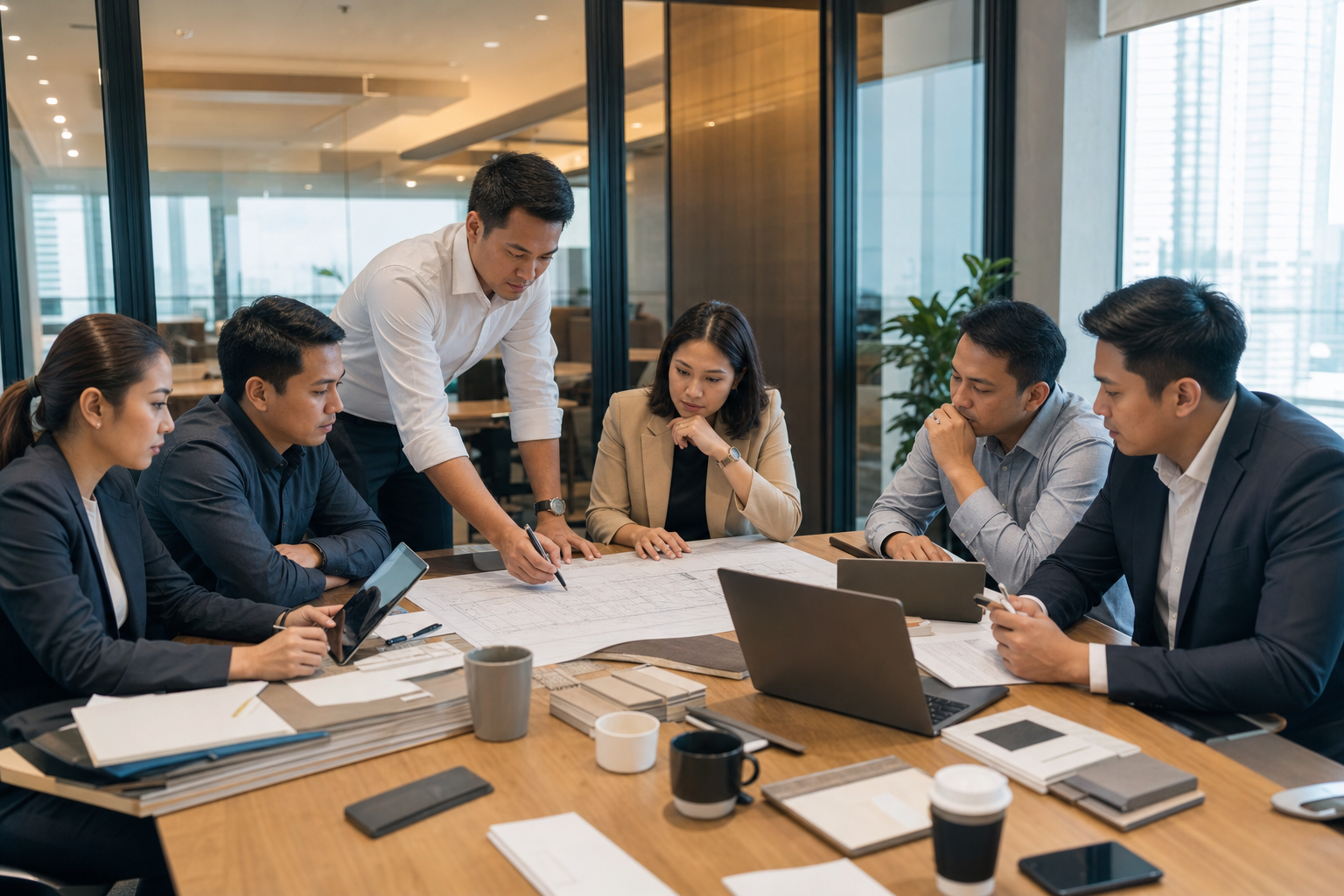 Philippine office fit-out project management meeting